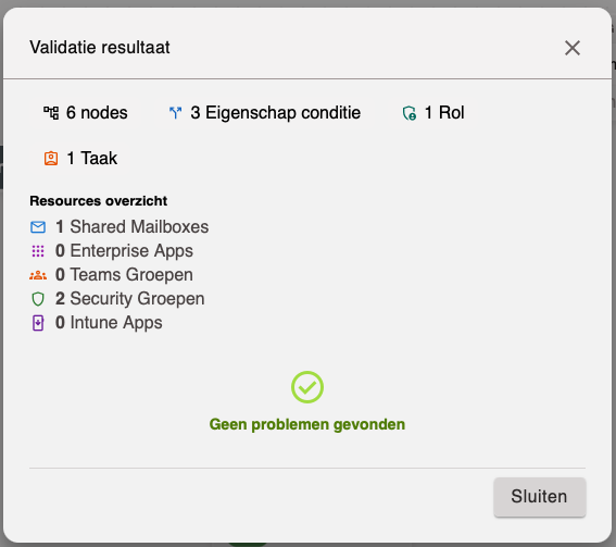 Validatie-dialog Validatie-dialog