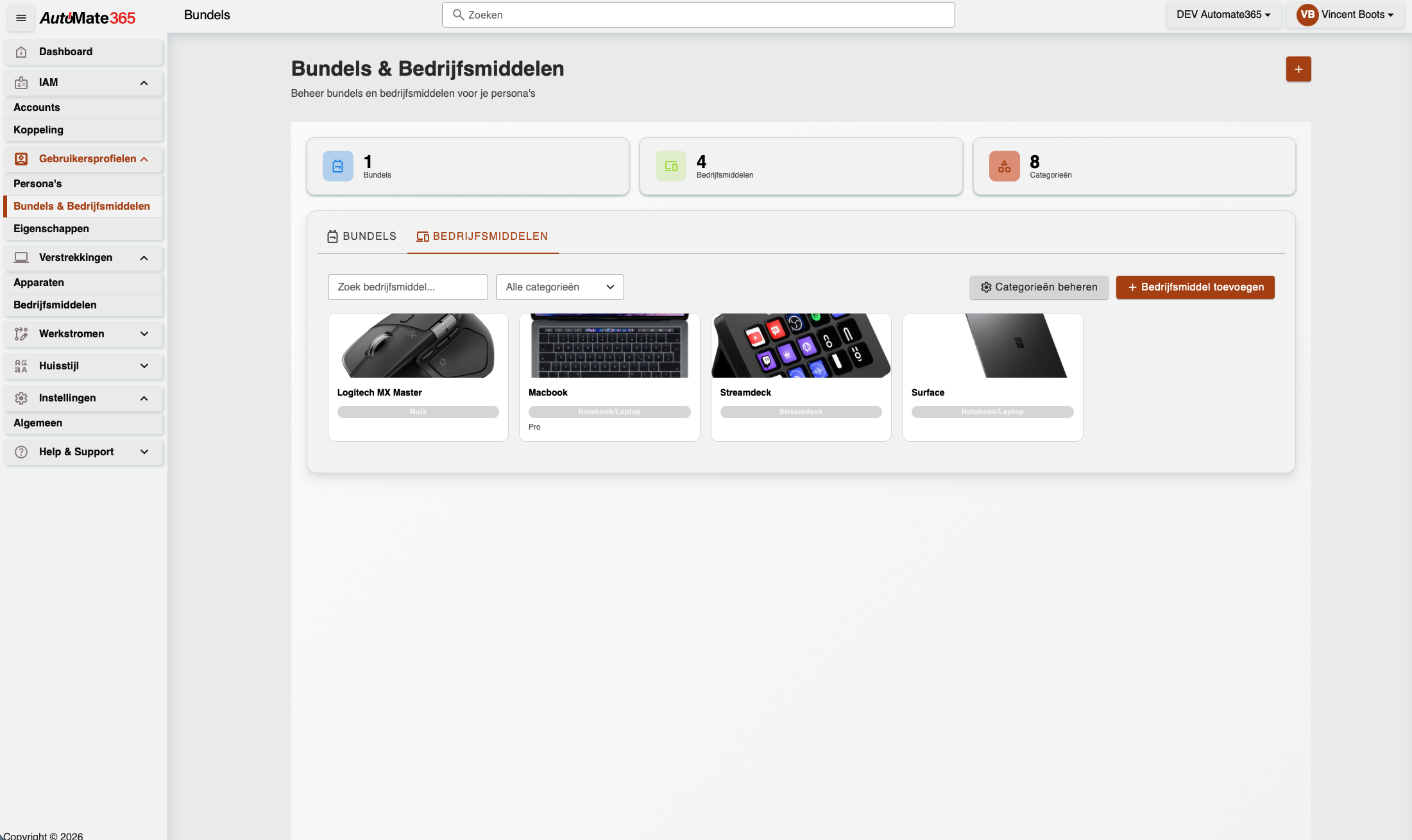 Tabblad Bedrijfsmiddelen — kaartenweergave Tabblad Bedrijfsmiddelen — kaartenweergave
