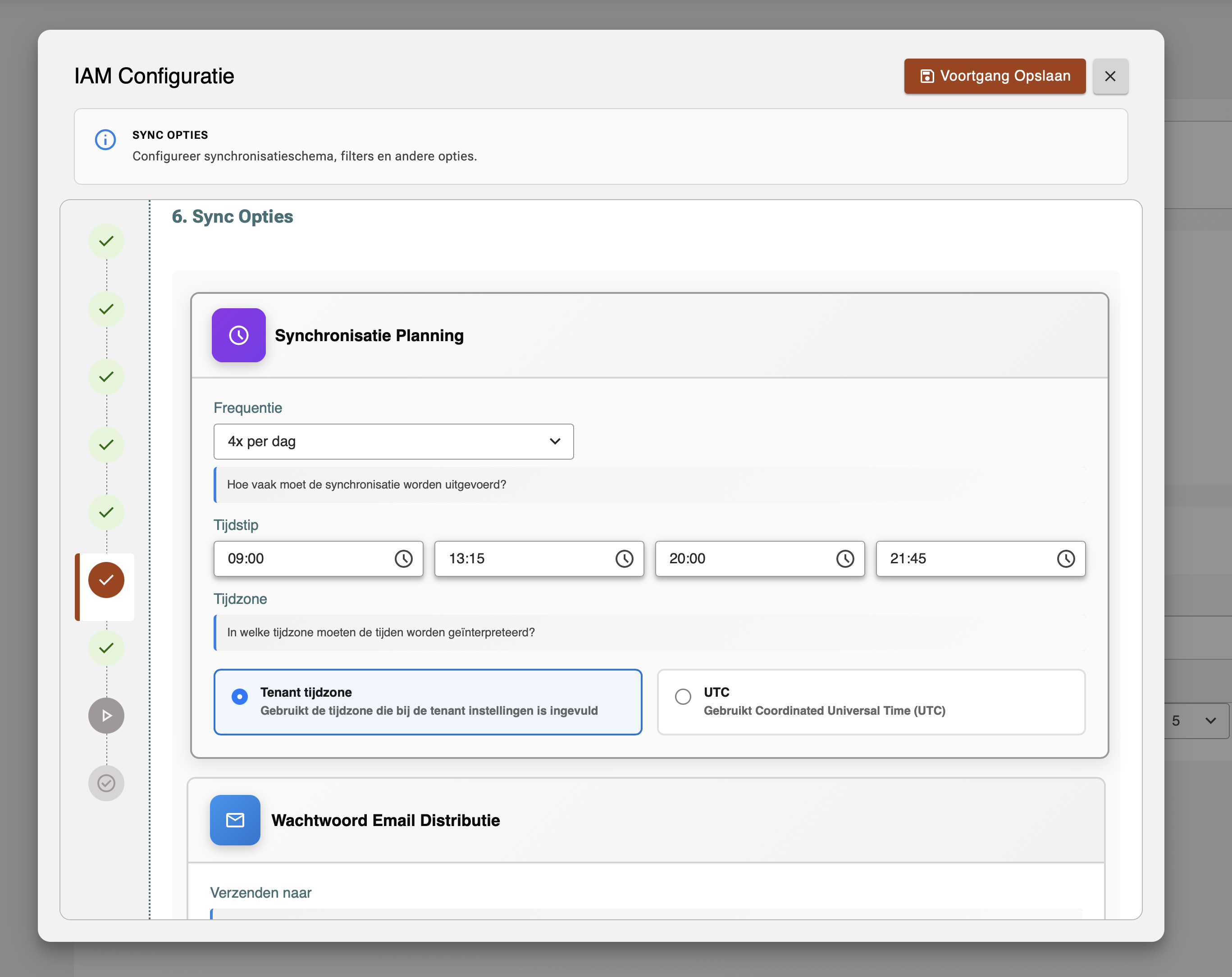 Sync Planning en wachtwoord distributie Sync Planning en wachtwoord distributie