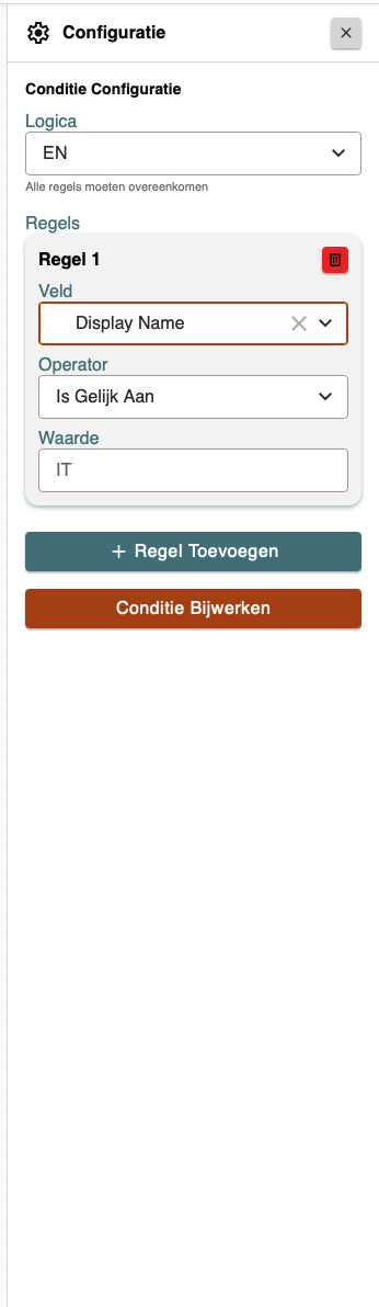 Conditie configuratie Conditie configuratie