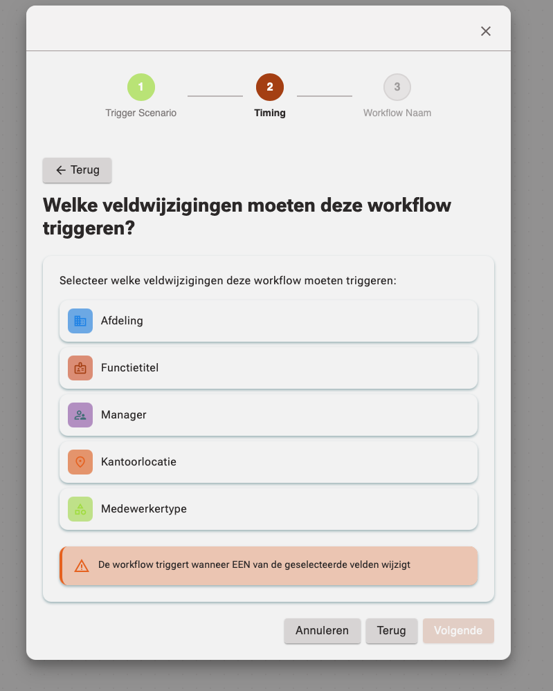 Trigger configuratie &mdash; Employee Updated
